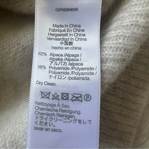 Madewell Sweater Alpaca-Blend Mockneck Puff Sleeve Hthr Alabaster L NWT New - Picture 8 of 13